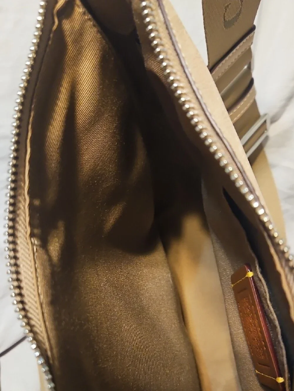 Coach Signature Canvas Crossbody in Beige and Tan